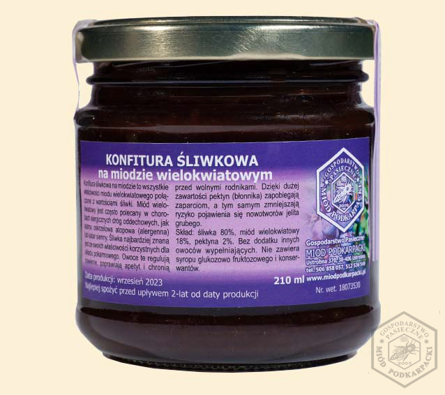 KONFITURA �LIWKOWA NA MIODZIE WIELOKWIATOWYM: