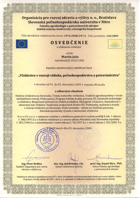 �wiadectwo szkoleniowe