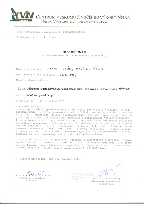 �wiadectwo szkoleniowe