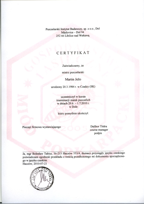 �wiadectwo szkoleniowe